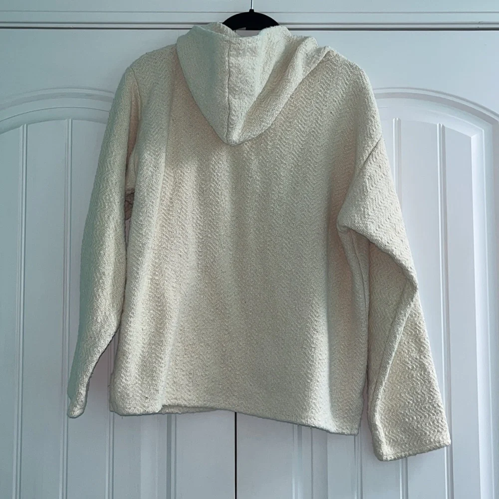 Earth Ragz Heavy hoodie beige Size Large woven pullover - Picture 2 of 7